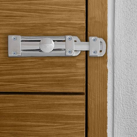 Doors For Bedrooms, Sliding Door Lock, Door Bolt, Safe Door, Gate Latch, Bathroom Door, Storage Units, Bathroom Doors, Home Tools