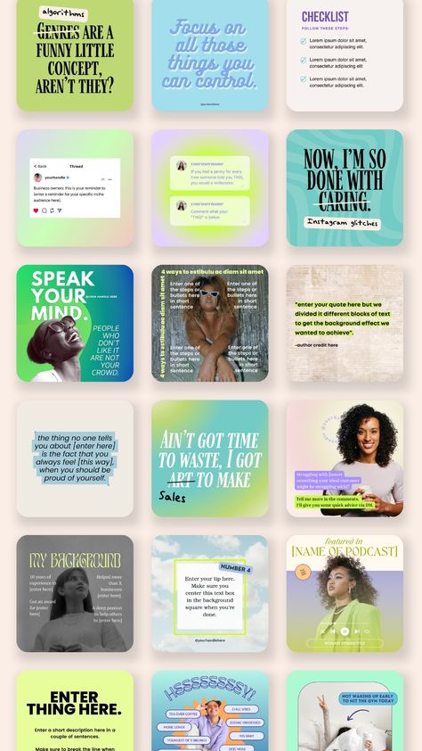 You can grab some of our top-performing Canva templates for FREE to give your Instagram content a fun boost in engagement! Straight from our Canva template membership, these are some of our favorite and top-performing designs. Use these in your Instagram feed as a content creator, a small business owner, or for your clients as a social media manager!