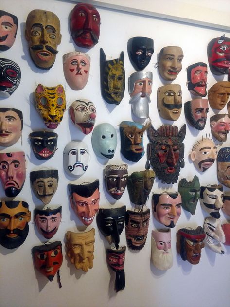 Mexican mask collection – Masks of the World Mexican Masks, Mexican Folk Art Decor, Decorative Masks, Paper Mache Mask, Noh Mask, Mask Collection, Mexican Mask, Ceramic Mask, Masks Crafts