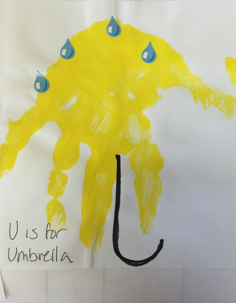 U Letter Craft Preschool, Letter U Handprint Craft, The Letter U Activities For Preschool, U Handprint Craft, U Art For Preschool, U Crafts For Preschool Letter, Letter U Crafts For Toddlers, U Is For Craft, Letter U Crafts For Preschoolers