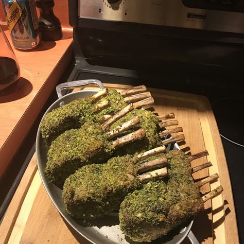 Dinner at Deathdealer Island. Third time making this recipe. Very tasty! I also added some fresh mint to the herb mixture. Master Chef Recipes, Rack Of Lamb Recipes, Difficult Recipes, Herb Crusted Rack Of Lamb, Gordon Ramsey Recipes, Crusted Rack Of Lamb, Gordon Ramsay Recipe, Lamb Recipe, Recipes Bread