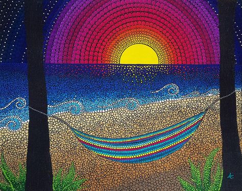 8x10 Mandala Beach Sunset Painting Print | Etsy Dot Painting Sunset, Sunset Dot Painting, Beach Dot Art, Beach Dot Painting, Dragonfly Mosaic, Dot Painting Ideas, Beach Sunset Painting, Mandala Dot Painting, Afrique Art