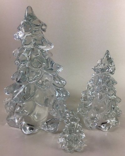 3 Piece Holiday Glass Christmas Tree Set  Mosser USA Crystal -- You can get additional details at the image link-affiliate link. #christmastrees Snowflake Candle Holders, Mini Candle Holders, Snowflake Candles, Glass Trees, Porcelain Christmas Ornaments, Elegant Christmas Decor, Christmas Tabletop Decor, Christmas Tree Set, Crystal Candlesticks