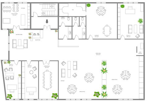 Hybird Office Layout | EdrawMax Free Editbale Printable Hybrid Office Layout, Hybrid Office, Office Layout Plan, Remote Location, Office Plan, Office Layout, Remote Workers, Retail Interior, Desk Space