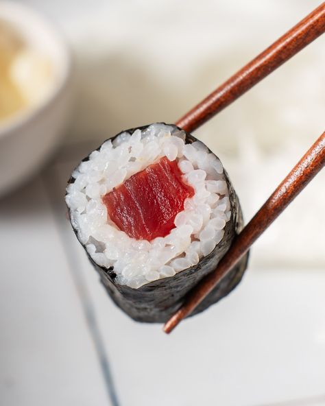 Tekka Maki (Tuna Sushi Roll) – Takes Two Eggs Tuna Roll Sushi, Tuna Sushi Rolls Recipe, Tuna Maki, School Sketches, Tuna Sushi Rolls, Sushi Grade Tuna, Maki Roll, Maki Sushi, Raw Tuna