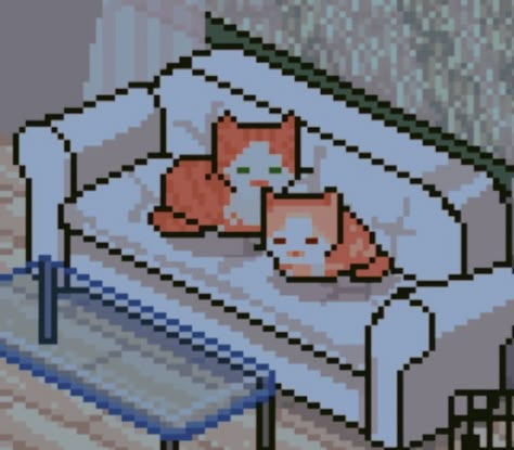 Indie Game Aesthetic, Pixel Game Aesthetic, Aesthetic Pixel Art, Pixel Art Cat, Cat Pixel Art, Pixel Cat, 8 Bit Art, Piskel Art, Pixel Art Background