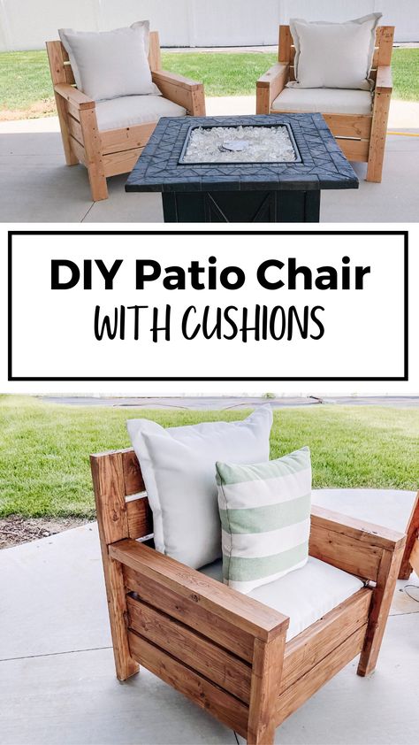 Learn how to make a modern wood patio chair with this easy DIY furniture tutorial & free wood plans. Get step-by-step instructions and transform your patio in no time with this amazing makeover! Visit us for more DIY furniture projects.