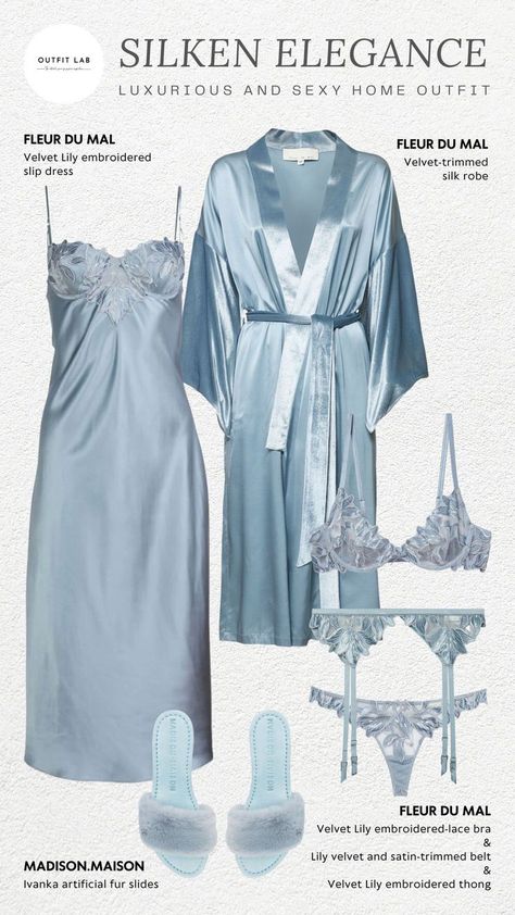 Classy Loungewear, Wedding Nightgown, Pijamas Women, Sleepwear Fashion, Cute Sleepwear, Cute Lazy Day Outfits, Lazy Day Outfits, Lingerie Outfits, Silk Robe