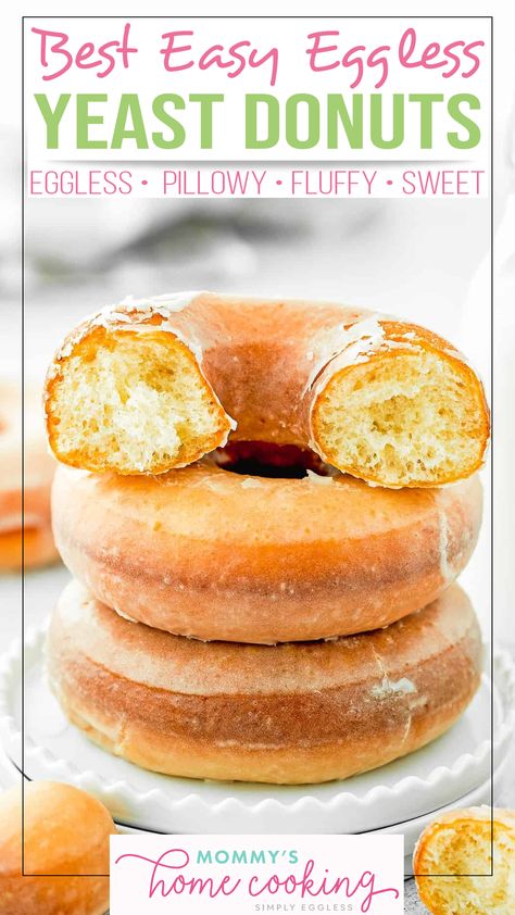 Eggless Donuts Recipes, Egg Free Donut Recipe, Easy Donut Recipe No Yeast Simple, Doughnut Recipe Easy No Yeast, Easy Donut Recipe No Yeast Baked, Yeast Donuts Recipe, Donut Recipe Eggless, Donut Recipe Without Eggs, Eggless Desert