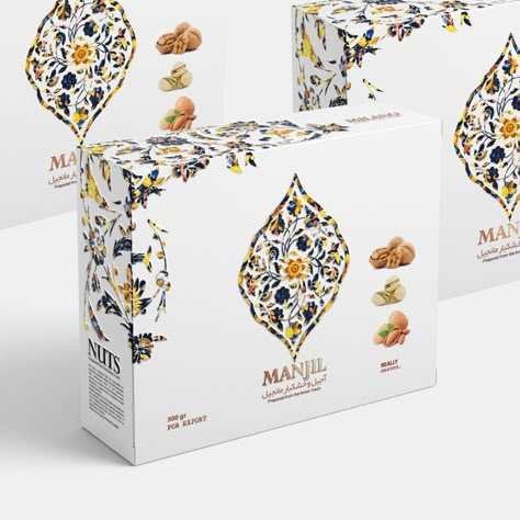 Sweet Box Packaging Design Creative, Baklava Box Design, Nuts Box Design, Islamic Packaging Design, Traditional Branding Design, Traditional Packaging Design, Sweet Box Design Ideas, Sweets Box Design Packaging, Sweet Box Packaging Design