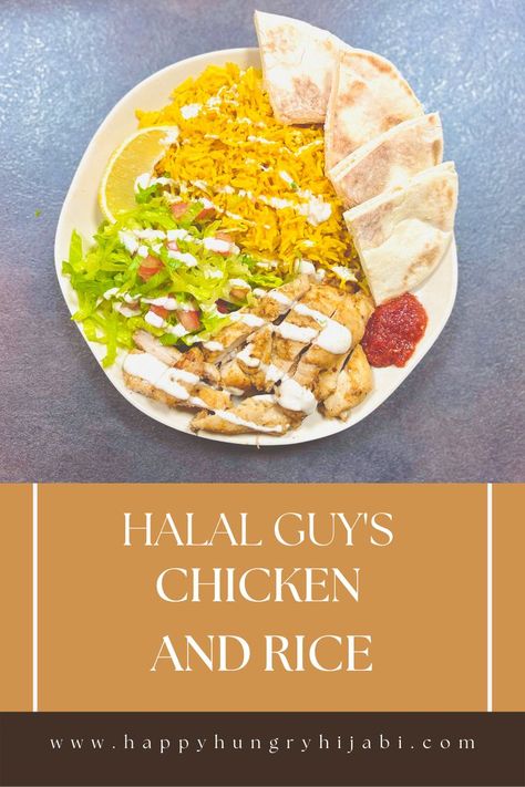 Learn how to make the famous halal guy's chicken and rice at home! #halalguys #copycatrecipe #chickenandrice Halal Guys, Chicken And Rice Recipe, Red Rice, Man Food, Chicken And Rice, Copycat Recipe, Rice Recipe, Copycat Recipes, Rice Recipes