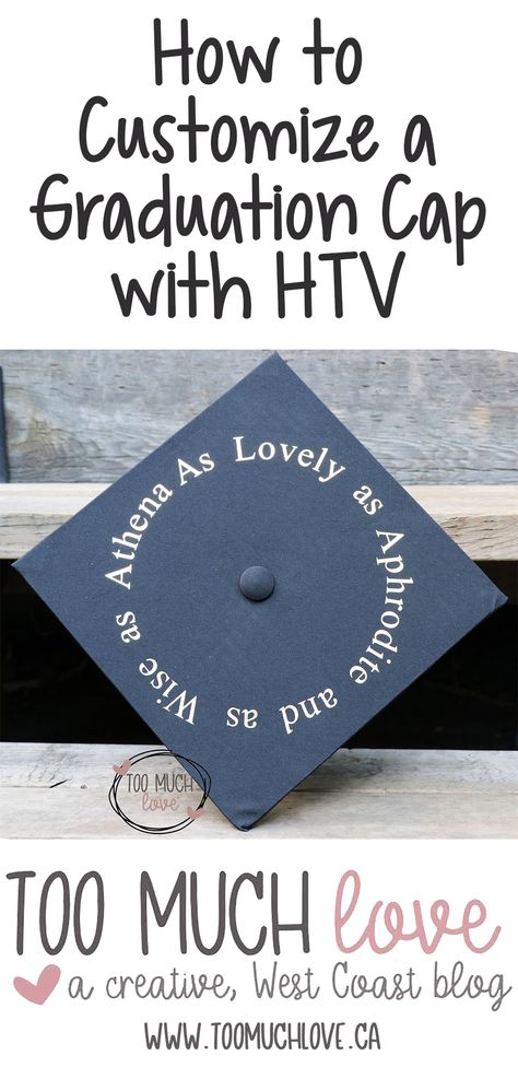 Diy Grad Cap, Too Much Love, Grad Cap Designs, Diy Graduation Cap, Diy Graduation, Graduation Cap Designs, Cricut Tips, The Graduate, Graduation Diy