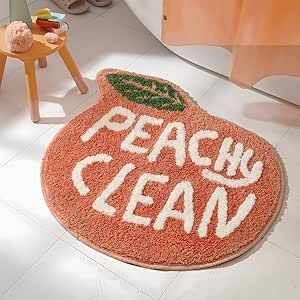 UNIBATH Peach Bathroom Rugs and Mat Cute Cartoon Decor Plush Non-Slip and Absorbent Bathtub Rug Washable Peachy Clean Bath Mat, Peachy Clean, Peach Bathroom, Bathroom Rugs And Mats, Small Bathroom Design, Bath Rugs, Bathroom Interior Design, Bathroom Rugs, Gifts For Teens