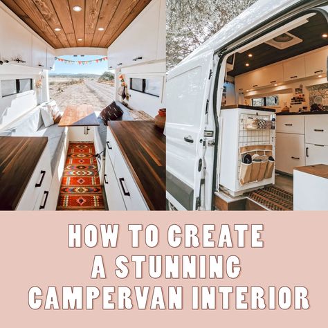 How To Design A Stunning Camper Van Interior - 7 Simple Steps Camper Van Interior, White Kitchen Rustic, Small Camper Vans, Diy Van Conversions, Small Travel Trailers, Interior Design Help, Interior Design Process, Build A Camper Van, Creative Storage Solutions