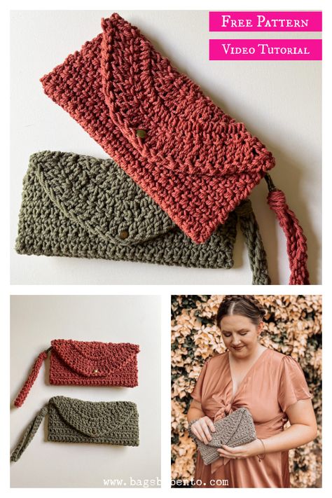 Crochet Clutch Pattern, Wristlet Patterns, Clutch Bag Pattern, Pouch Crochet, Crochet Wallet, Crochet Clutch Bags, Crochet Boho Bag, Clutch Pattern, Crochet Bag Pattern Free