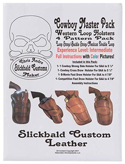 Cowboy Western Loop Holsters 4 Pattern Master Pack from Slickbald Custom Leather, Loop Strap/Buckle Strap/Mexican Double Loop Leather Holster Pattern, Holster Pattern, Cross Draw Holster, Leather Patterns Templates, Cowboy Cross, Leather Spur Straps, Cowboy Action Shooting, Leatherworking Tools, Leather Supplies