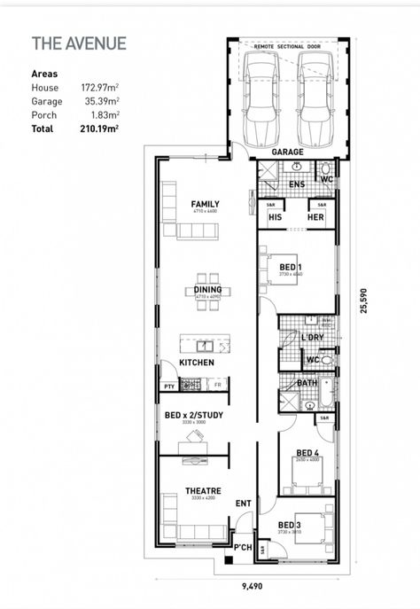 Rectangular Floor Plan, Narrow House Designs, Modern Residential Architecture, Narrow House, House Outside Design, Building Ideas, Residential Architecture, House Designs, Design House