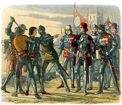 Edward of Lancaster and King Edward IV meet Battle Of Bosworth Field, House Of Plantagenet, Edward Iv, Elizabeth Woodville, Richard Ii, Uk History, Wars Of The Roses, Tudor History, Tudor Rose