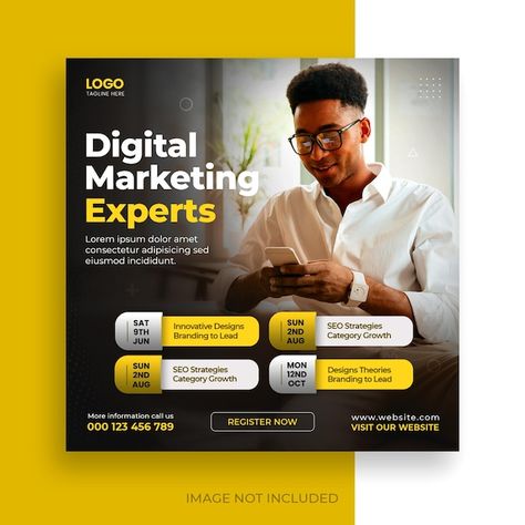 Free PSD digital marketing live webinar ... | Free Psd #Freepik #freepsd #media-poster #live-session #live-post #conference-post Corporate Social Media Post, Webinar Design, Corporate Social Media, Corporate Business Card Design, Seo Tutorial, Marketing Poster, Social Media Post Template, Marketing Flyers, Social Media Promotion