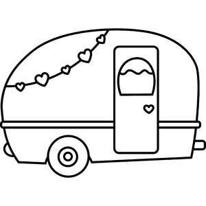 Cute Camper Drawing, Camper Drawing Simple, Camper Coloring Pages, Rv Drawing, Camper Silhouette, Camper Tattoo, Camper Drawing, Camper Clipart, Camper Quilt