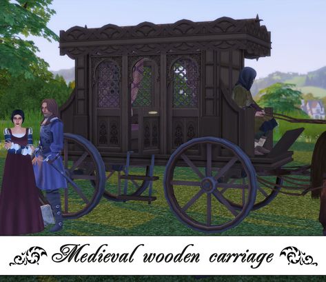 Sims 4 Horse Carriage Cc, Medieval Carriage, Sims Wardrobe, Medieval Apocalypse, Victorian Sims 4, Sims Car, Ts4 Medieval, Medieval Sims 4, Sims 4 Medieval Cc