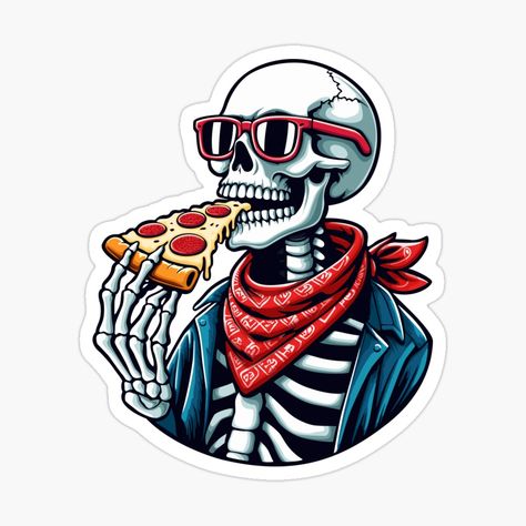 Pizza Sticker, Slice Of Pizza, Eat Pizza, Pizza Slice, Be Better, Vinyl Stickers, Planner Stickers, Skeleton, Vinyl Sticker