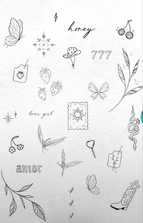 Womens Sticker Sleeve Tattoo, Fine Line Sticker Tattoo, Cool Fine Line Tattoos, Fine Line Patchwork Tattoo, Walk In Tattoo Ideas, Flash Tattoo Sheet, Small Girly Tattoos, Small Pretty Tattoos, Petite Tattoos