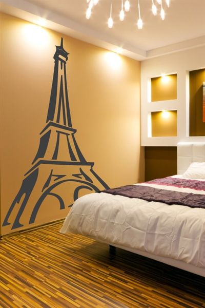 Tv Wall Background, Paris Theme Decor, Eiffel Tower Silhouette, New York Bedroom, Paris Themed Bedroom, Eiffel Tower Wall Art, Paris Rooms, Background Home, Paris Bedroom