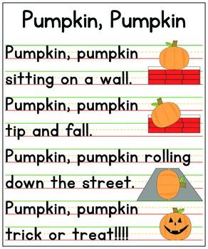 Pumpkin, Pumpkin Poem Anchor Chart {Printable!!} by Lanie's Little Learners Fall Poem Kindergarten, Pumpkin Day Activities Kindergarten, Pumpkin Rhymes For Preschool, Pumpkin Poems For Preschool, Letter P Pumpkin Craft, Pumpkins For Preschoolers, Fall Weather Preschool Activities, Pumpkin Theme Preschool Lesson Plans, Pumpkins Activities Preschool