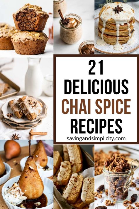 Discover how to make your favorite chai beverage and chai flavored pastry at home. 21 amazing chai spice recipes including a Starbucks chai tea latte copycat recipe. Chai oatmeal recipes, instant chai tea mix, chai muffins, chai tea latte cupcakes and so many more yummy chai recipes. Chai Spice Recipe, Starbucks Chai Tea, Chai Oatmeal, Chai Muffins, Starbucks Chai, Chai Recipes, Chai Tea Latte Recipe, Chai Latte Recipe, Chai Tea Recipe