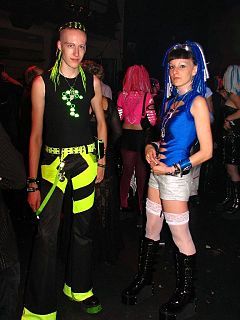 cyber-goth fashion- raver and goth inspired fashion worn by a subculture that listens to computer-driven music. Rave Culture Fashion, 2000s Rave Fashion, Dark Academia Aesthetic Boys, Dark Academia Aesthetic Outfit Woman, Dark Academia Outfit Aesthetic, Academia Outfits Aesthetic, Dark Academia Aesthetic Outfit, Cybergoth Fashion, Industrial Music