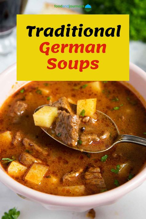 German Soup Recipes, German Soups, German Soup, German Potato Soup, Easy German Recipes, Goulash Soup, German Food Authentic, German Potatoes, Austrian Recipes