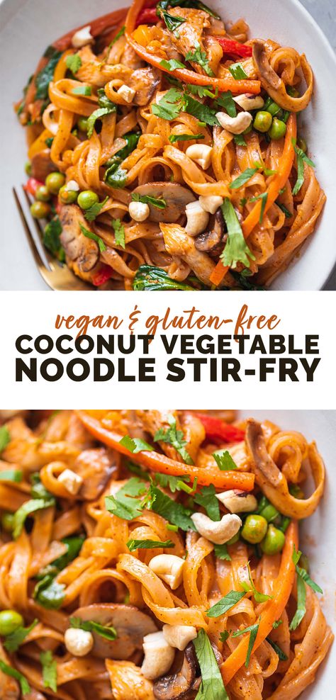 Creamy Coconut Sauce, Vegetable Noodle, Vegan Stir Fry, Noodle Stir Fry, Creamy Pasta Sauce, Asian Noodle Recipes, Vegetable Noodles, Asian Vegetables, Sweet Potato Noodles