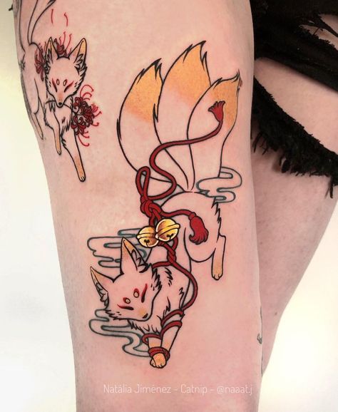 Japanese Tattoo Kitsune, Asian Fox Tattoo, Small Kitsune Tattoo, Fox Spirit Tattoo, Fox Forearm Tattoo, Japanese Fox Tattoo Design, Kitsune Tattoo Ideas, Japanese Kitsune Tattoo, Kitsune Fox Tattoo