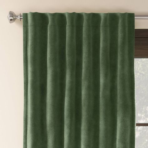 Cute Blackout Curtains, Green Curtains Bedroom, Green Velvet Curtains, Chenille Curtains, Plaid Curtains, Closet Curtains, Sheer Curtain Panels, Green Curtains, Grey Panels