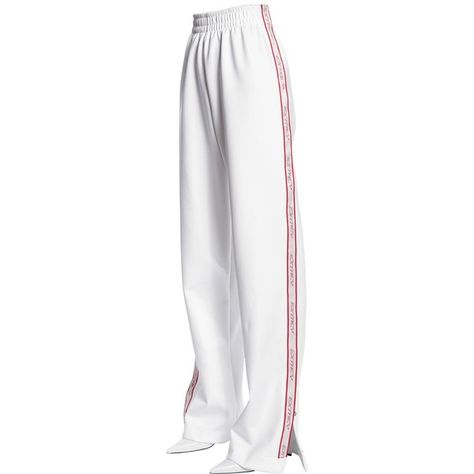 Misbhv Women Extacy Side Bands Techno Jersey Pants (€320) ❤ liked on Polyvore featuring pants, bottoms, white, elastic waistband pants, highwaist pants, high rise pants, high rise trousers and high-waisted pants Side Button Pants, Jacquard Pants, Snap Pants, Trousers White, Button Pants, Waistband Pants, Elastic Waistband Pants, Pants High Waisted, White Trousers