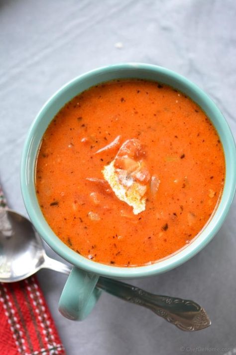 Creamy Roasted Garlic and Tomatoes Soup. A bowl of comfort. Roasted Tomato Garlic Soup, Roasted Tomato Onion Garlic Soup, Tomato And Roasted Garlic Soup, Hearty Fire Roasted Tomato Soup By 12 Tomatoes, Fire Roasted Tomato Basil Soup, Canning Whole Tomatoes, Garlic Soup, Chowder Soup, Tomato Soup Recipes