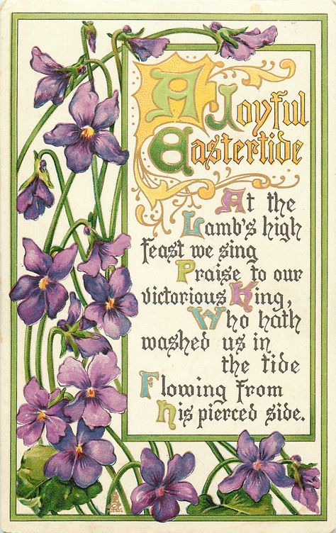 Easter Verses, Easter Food Crafts, Easter Prayers, Vintage Easter Cards, Easter Party Decor, Easter Greeting, Easter Postcards, Easter Religious, Easter Blessings