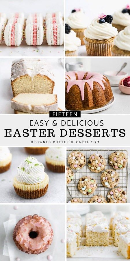 15 Easy and Delicious Easter Desserts - Browned Butter Blondie Delicious Easter Desserts, Easter Brunch Dessert, Yummy Easter Desserts, Easter Deserts, Spring Recipes Dessert, Cake Loaf, Almond Toffee, Lemon Poppyseed Cake, Spring Baking