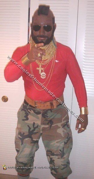 Coolest Mr. T Costumes and Lots of DIY Funny Costume Ideas Mr T Halloween Costume, Diy Funny Costumes, 80s Halloween Party, Camo Costume, Funny Costume Ideas, Makeup Halloween Costumes, Teen Costumes, Homemade Costume Ideas, Costumes Male