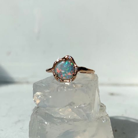 Black Opal Engagement Ring, Black Opal Ring, Cute Engagement Rings, Engagement Rings Opal, Hand Jewelry, Opal Ring, Dream Jewelry, Black Opal, Opal Jewelry