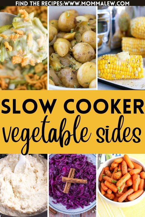 veggie sides Hot Veggie Side Dish, Potluck Recipes Crockpot, Vegetable Crockpot Recipes, Slow Cooker Vegetable Recipes, Vegetable Side Dish Recipes, Easy Rice Side Dishes, Meatloaf Side Dishes, Thanksgiving Vegetables Side Dishes, Thanksgiving Vegetable Sides