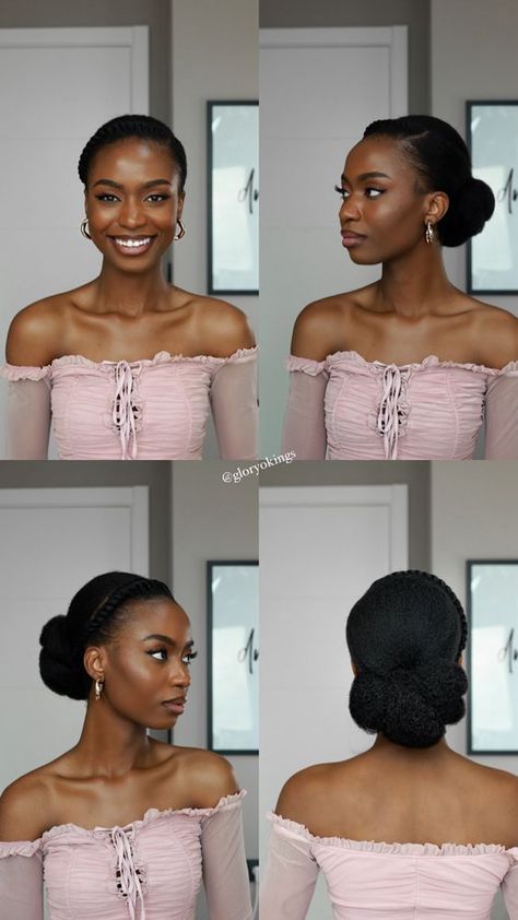 Easy and elegant 4c natural hairstyle for elegant women, can be worn to work, church, school, meetings and date nights❤️ where would you wear this hairstyle to? Natural 4c Hairstyles, Natural Hair Wedding, Afro Braids, Natural Hair Bun Styles, Natural Hair Ideas, Natural Hair Stylists, Hairstyles For Natural Hair, Natural Hair Styles For Black, Protective Hairstyles For Natural Hair