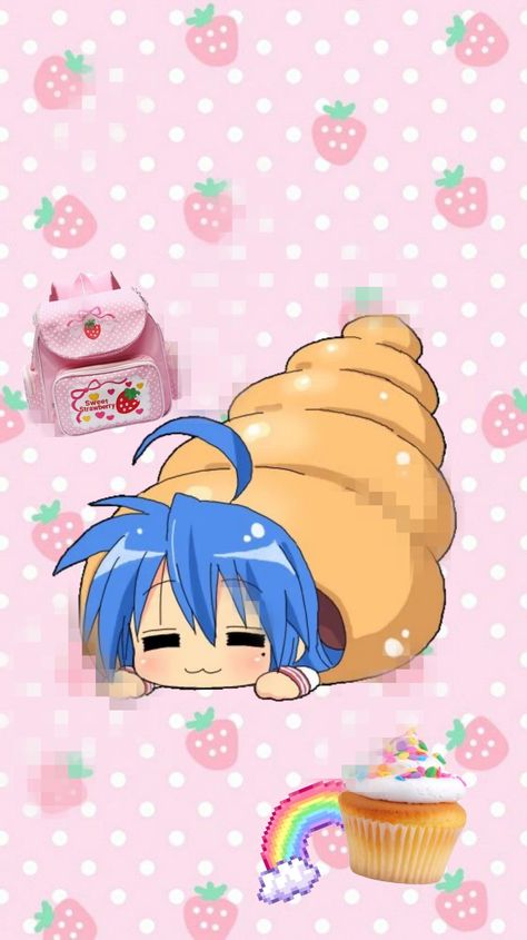 Lucky Star Wallpaper, Konata Izumi, Kawaii Wallpapers, Cute Headers, Kawaii Core, Star Wallpaper, Lucky Star, Kawaii Wallpaper, Phone Themes