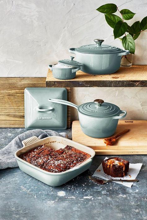 If it's possible for homemade brownies to look any better than they naturally do, Le Creuset Sea Salt is here for the job. This calming hue transitions beautifully from spring to summer and takes your recipes from the kitchen to the table with ease. 🌊🍫  #LeCreuset #SurLaTable Le Creuset Kitchen, Le Creuset Cookware, Caramel Brownies, Homemade Brownies, Pip Studio, Le Creuset, Cooking Tools, Kitchen Items, Kitchen Stuff