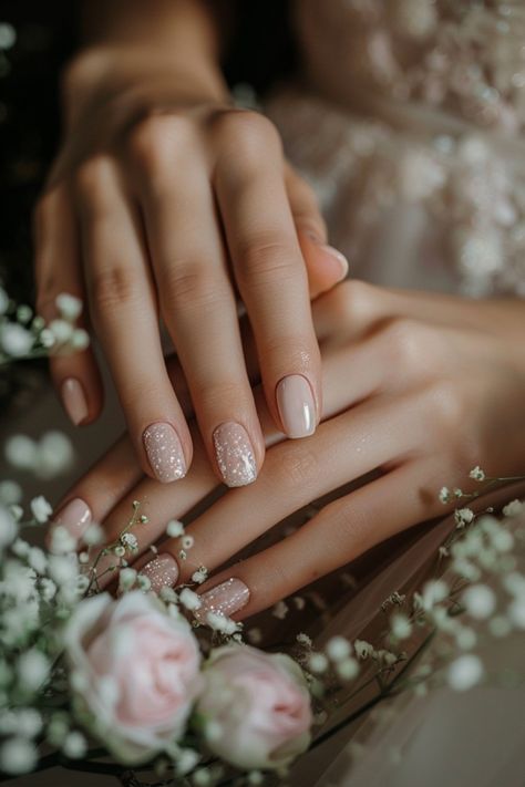 Looking for the best boho wedding nail designs? Check out these 71 stunning ideas that will make your special day even more beautiful. From delicate florals to bold patterns, find the perfect look for your wedding. Blush Nails For Wedding, Short Gel Bridal Nails, Wedding Nails For Fall, Bridal Nails Wedding Autumn, Floral Bride Nails, Bridal Nails Blush Pink, French Nails For Bride, Boho Wedding Nails Bridesmaid, Wedding Nails Winter