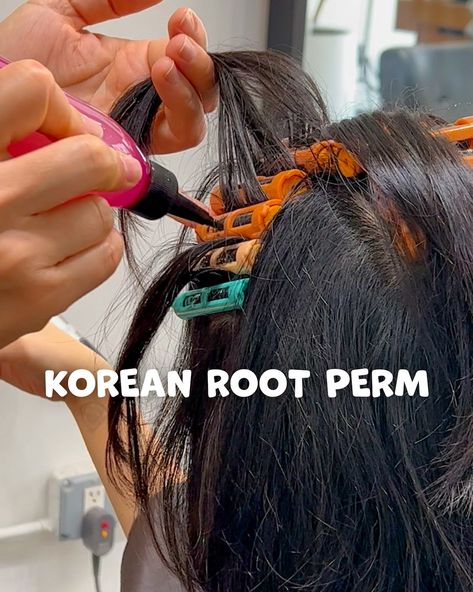 Root Perm Short Hair, Korean Short Permed Hair, Root Perm For Volume, Korean Root Perm Before And After, Korean Root Perm, Root Perm Before And After, Korean Perm Short Hair, Root Perm, Volume Straight Hair