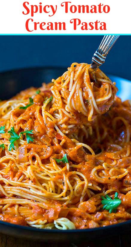 Spicy Tomato Cream Pasta- add a few ingredients to your favorite spaghetti sauce to turn it into creamy, spicy heaven. Spicy Tomato Pasta Recipes, Spicy Tomato Pasta Sauce, Spaghetti Recipes Spicy, Spicy Creamy Tomato Pasta, Spaghetti Sauce With Heavy Cream, Creamy Tomato Spaghetti, Spicy Carbonara Pasta, What To Do With Heavy Cream, Spaghetti Sauce Creamy