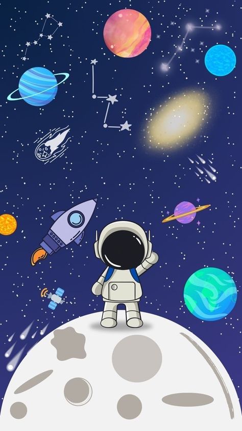 Astronaut Drawing, Astronaut Illustration, Best Wallpaper Hd, Baby Art Projects, Space Drawings, Astronaut Wallpaper, Cute Blue Wallpaper, Space Birthday Party, Astronaut Art