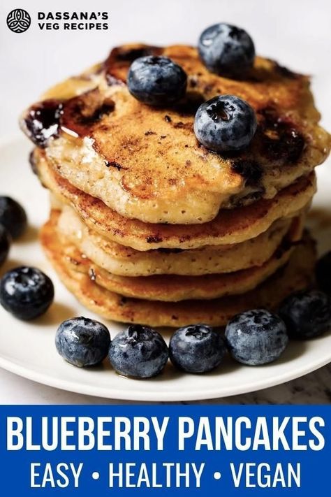 This easy breakfast recipe is perfect for busy mornings. With just about 10 minutes worth of effort, you can have a piping hot stack of lightly sweetened Blueberry Pancakes that you will love. Healthy Pancakes Easy, Blueberry Pancakes Easy, Fluffy Blueberry Pancakes, Blueberry Pancakes Recipe, Easy Breakfast Recipe, Mushroom Dish, French Toast Breakfast, Pancakes Easy, Blueberry Pancakes